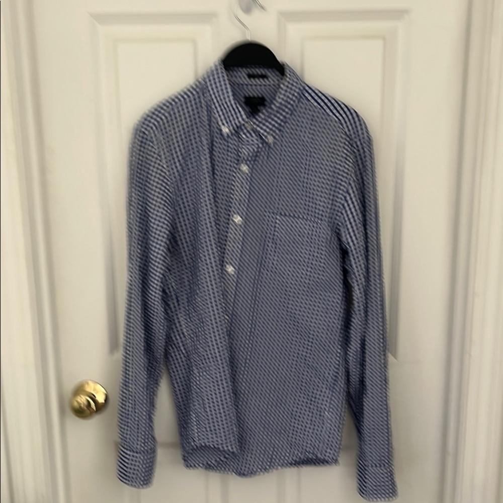 EUC! J Crew Slim Fit Men's Blue Checkered Shirt